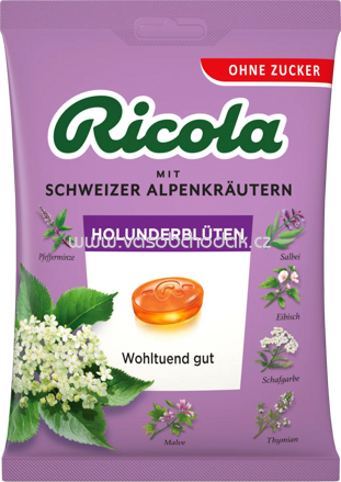Ricola Bonbon Holunderblüten, zuckerfrei, 75g
