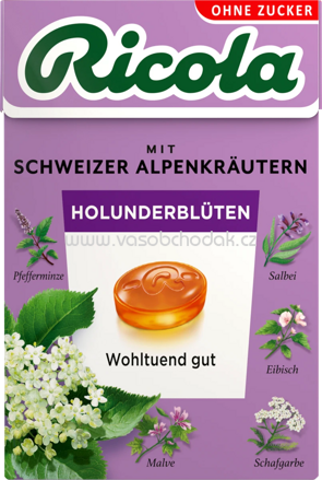 Ricola Bonbon Holunderblüten, zuckerfrei, 50g