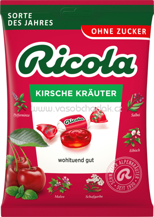 Ricola Bonbon Kirsche Kräuter, zuckerfrei, 75g
