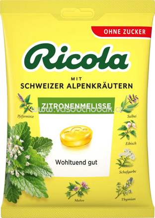 Ricola Bonbon Zitronenmelisse, zuckerfrei, 75g