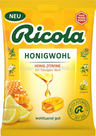 Ricola Bonbon Honigwohl Honig Zitrone, 68g