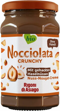 Rigoni di Asiago Nocciolata Crunchy mit gehackten Haselnüssen Nuss Nougat Creme, 250g