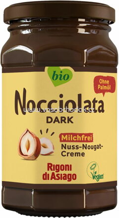 Rigoni di Asiago Nocciolata Dark Milchfrei Nuss Nougat Creme, 250g