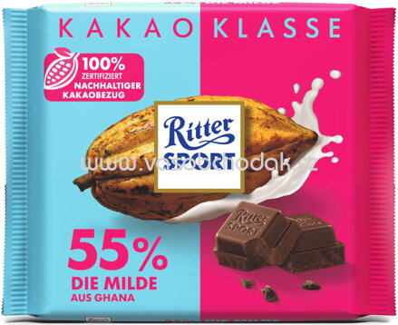 Ritter Sport Kakao Klasse 55% die Milde aus Ghana, 100g