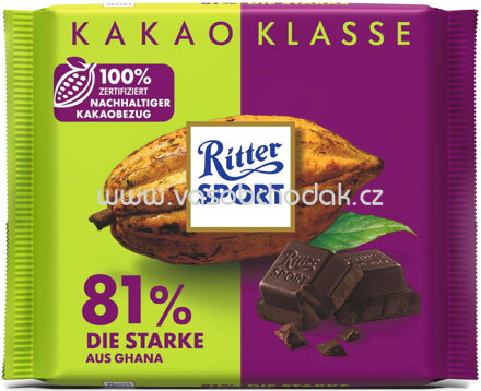 Ritter Sport Kakao Klasse 81% Die Starke aus Ghana, 100g