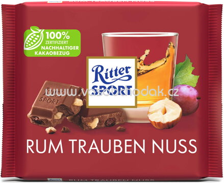 Ritter Sport Rum Trauben Nuss, 100g