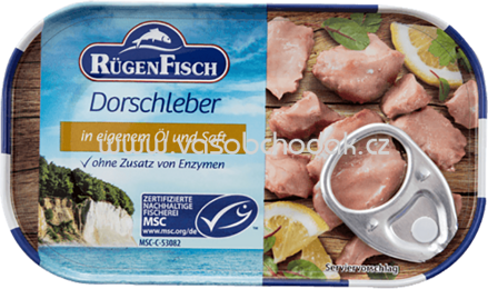 Rügen Fisch Dorschleber in eigenem Öl und Saft, 121g