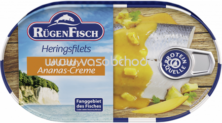 Rügen Fisch Heringsfilets in Curry-Ananas-Creme, 200g