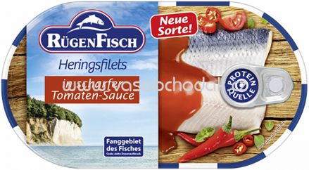 Rügen Fisch Heringsfilets in scharfer Tomaten-Sauce, 200g