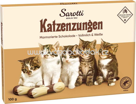 Sarotti Katzenzungen Vollmilch weiß-marmoriert, 100g