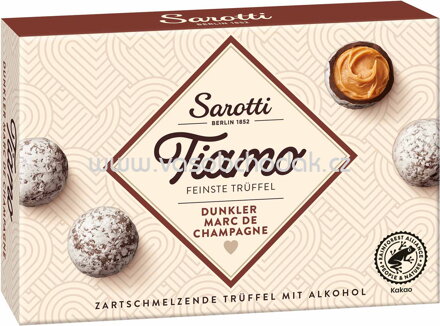Sarotti Tiamo Feinste Trüffel Dunkler Marc de Champagne, 125g