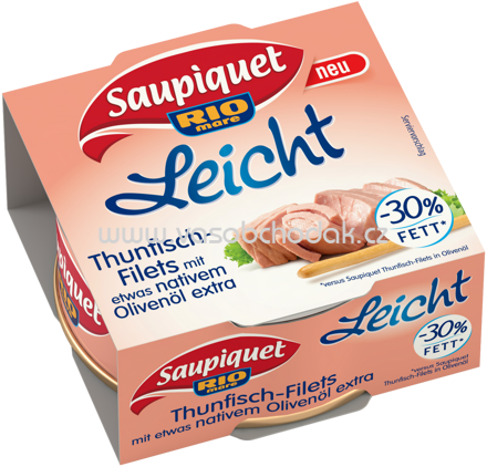 Saupiquet Leicht Thunfisch-Filets mit etwas nativem Olivenöl extra, 120g
