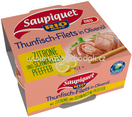 Saupiquet Thunfisch-Filets in Olivenöl mit Zitrone und schwarzem Pfeffer, 130g
