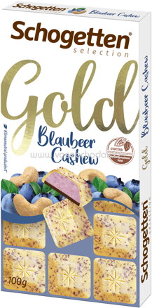 Schogetten Selection Gold Blaubeer Cashew, 100g
