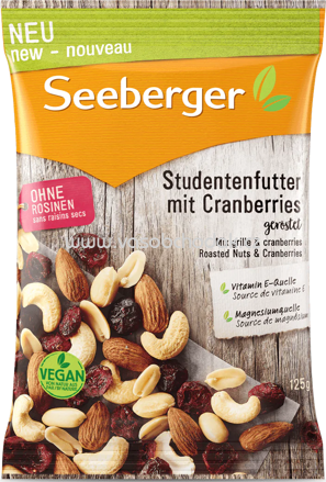 Seeberger Studentenfutter mit Cranberries, 125g