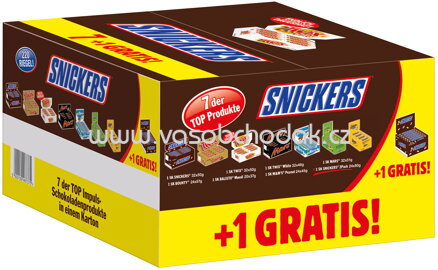 Snickers & More Sortimentskarton 7+1 Extra 220 St, 11,412 kg