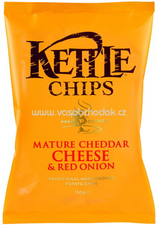 Kettle Chips Cheddar Käse & Roten Zwiebeln 150g