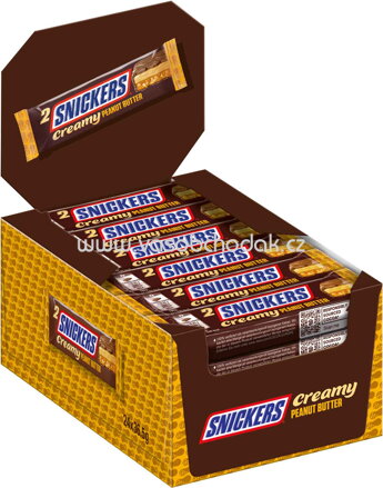 Snickers Creamy Peanut Butter, 24x36,5g, 876g