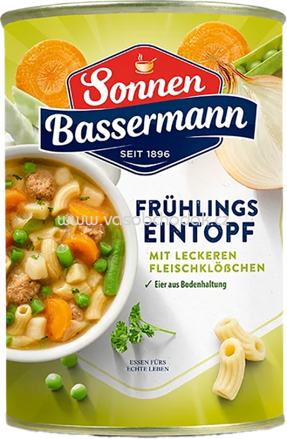 Sonnen Bassermann Eintopf 1 Teller - Frühlings Eintopf mit leckren Fleischklößchen, 400g
