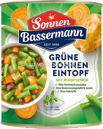 Sonnen Bassermann Eintopf - Grüne Bohnen Eintopf mit Rindfleisch, 800g