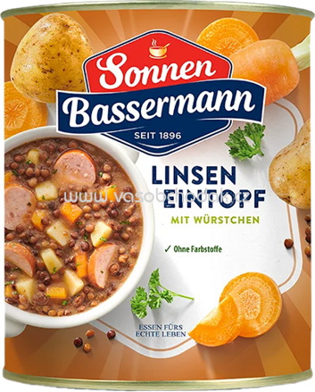 Sonnen Bassermann Eintopf - Linsen Eintopf mit Würstchen, 800g