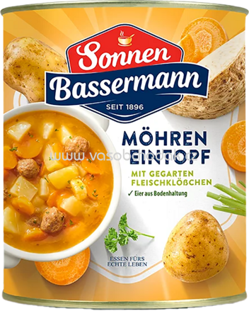 Sonnen Bassermann Eintopf - Möhren Eintopf mit leckeren Fleischklößchen, 800g