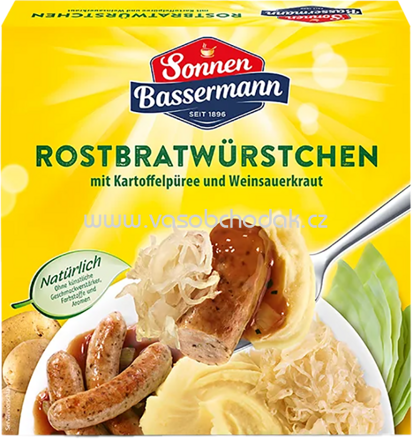 Sonnen Bassermann Fertiggerichte Rostbratwürstchen mit Kartoffelpüree und Weinsauerkraut, 1 St