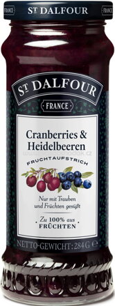 St. Dalfour Fruchtaufstrich Cranberries & Heidelbeeren, 284g