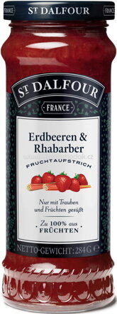 St. Dalfour Fruchtaufstrich Erdbeeren & Rhabarber, 284g