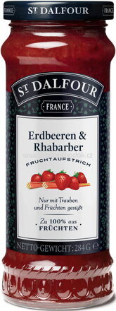St. Dalfour Fruchtaufstrich Erdbeeren & Rhabarber, 284g