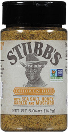 STUBB'S Chicken Rub with Sea Salt, Honey, Garlic, Mustard, 142g