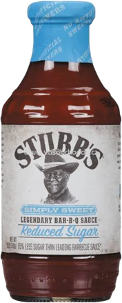 STUBB'S Simply Sweet Reduced Sugar BBQ Sauce, 510g