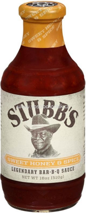 STUBB'S Sweet Honey & Spice BBQ Sauce, 510g