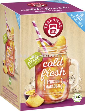 Teekanne cold & fresh Pfirsich-Maracuja, 15 Beutel