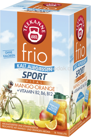 Teekanne frio Sport Mango-Orange, 18 Beutel
