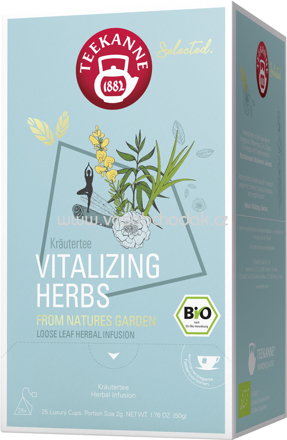 Teekanne Selected. Vitalizing Herbs Bio Luxury Cup, 25 Beutel