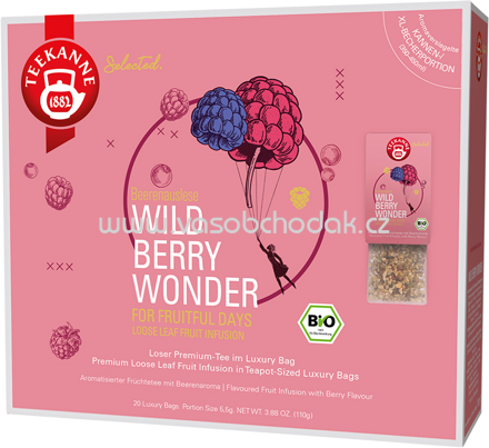 Teekanne Selected. Wild Berry Wonder Bio Luxury Bag, 20 Beutel