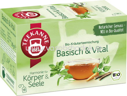 Teekanne Harmonie für Körper und Seele Basisch & Vital, 18 Beutel