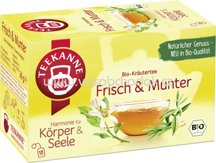 Teekanne Harmonie für Körper und Seele Frisch & Munter, 18 Beutel