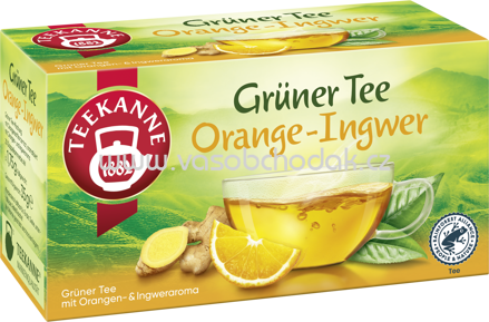 Teekanne Grüner Tee Orange Ingwer, 20 Beutel