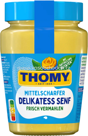 Thomy Delikatess Senf Mittelscharf Glas, 250 ml