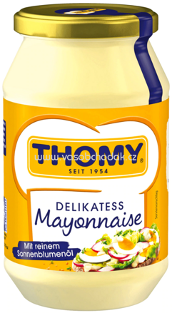 Thomy Delikatess-Mayonnaise mit reinem Sonnenblumenöl im Glas, 500 ml