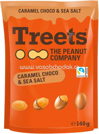 Treets The Peanut Company Peanuts Caramel Choco & Sea Salt, 140g