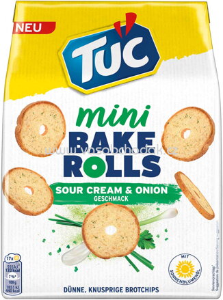 Tuc Bake Rolls Mini Sour Cream & Onion, 150g