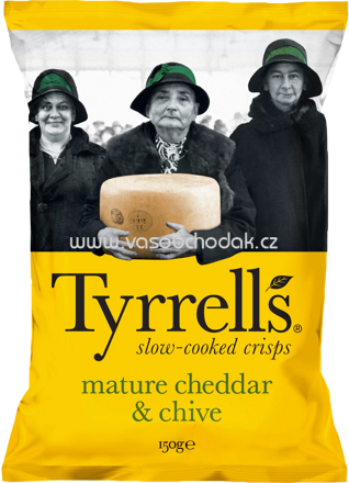 Tyrrells mature cheddar & chive, 150g