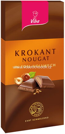 Viba Nougat-Tafelschokolade Krokant, 100g