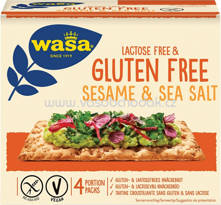 Wasa Knäckebrot Gluten- und Laktosefrei Sesam & Meersalz, 240g