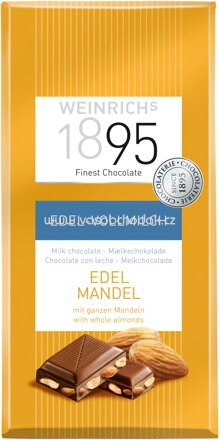 WEINRICHs Edel Vollmilch Schokolade mit ganze Mandel, 100g