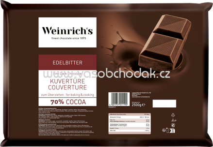 WEINRICHs Edel Bitter Kuvertüre 70% Cocoa, 2,5 kg
