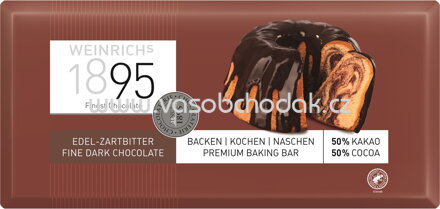 WEINRICHs Edel Zartbitter Backschokolade 50% Cocoa, 300g